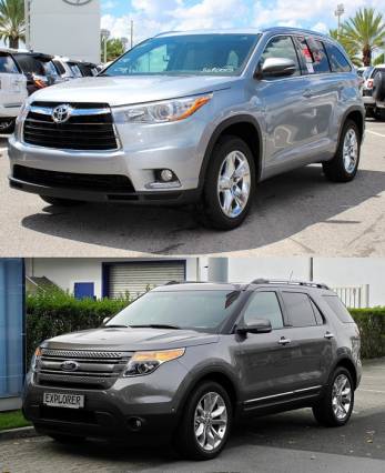 2015 Ford Explorer vs. 2015 Toyota Highlander